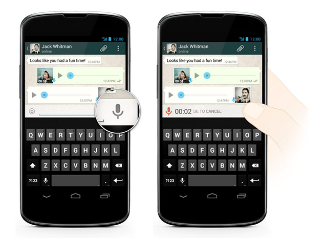 Em sua última atualização, WhatsApp incluiu mensagens de voz no aplicativo